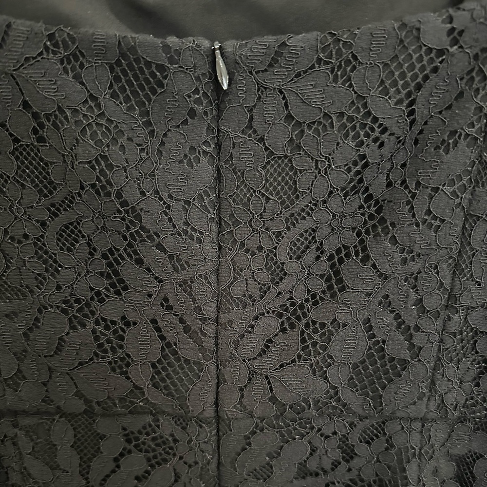 French Connection Lace Cocktail Mini Dress Black Size 8 Party LBD Formal Classic - Picture 6 of 8